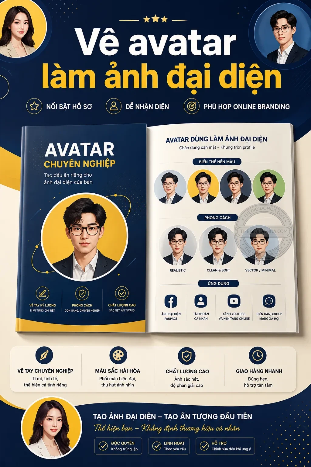 Vẽ avatar làm anh đại diện