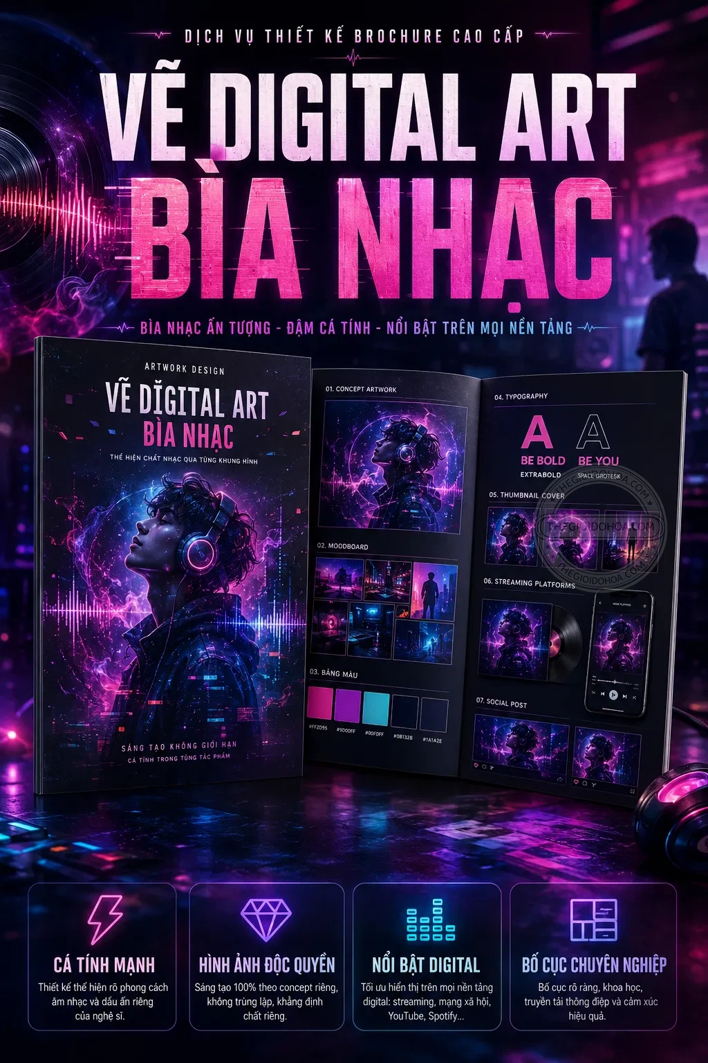 Vẽ digital art bia nhac