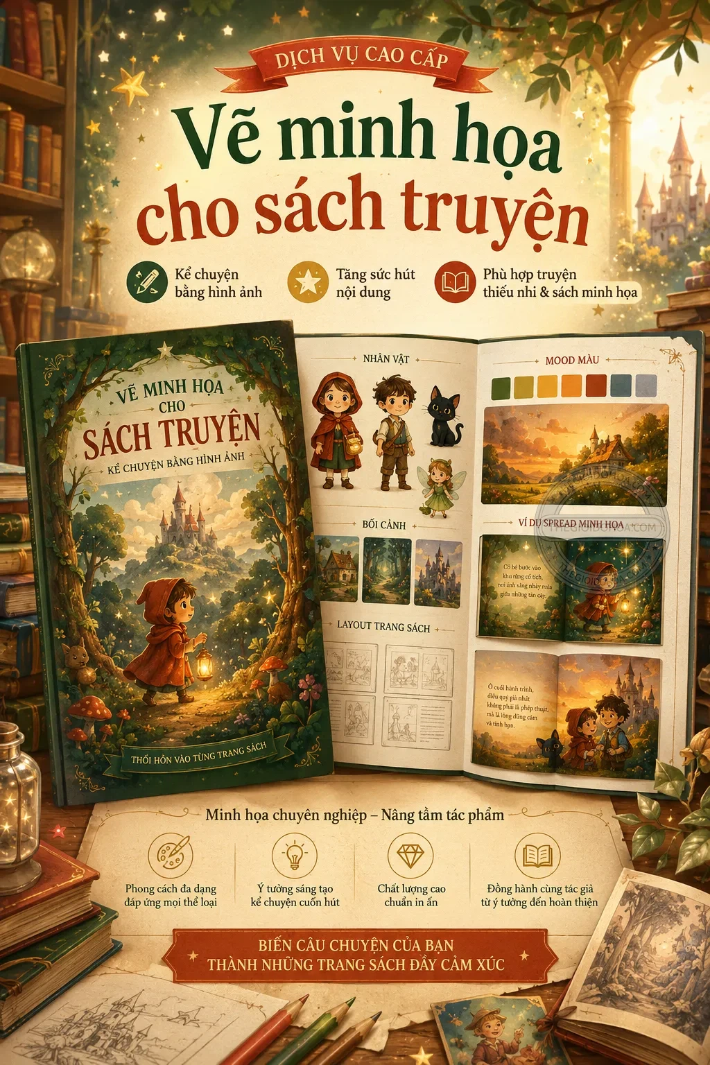 Vẽ minh hoa cho sach truyện