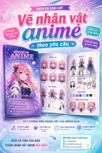 Vẽ nhãn vật anime theo yêu cầu
