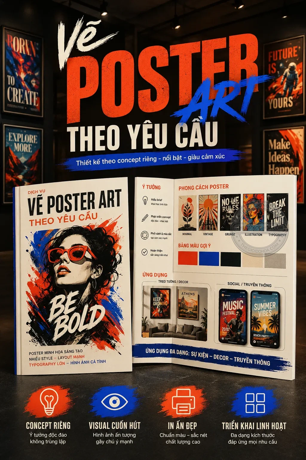 Vẽ poster art theo yêu cầu