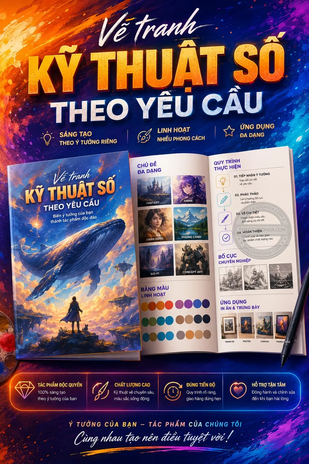 Vẽ tranh kỹ thuật số theo yêu cầu